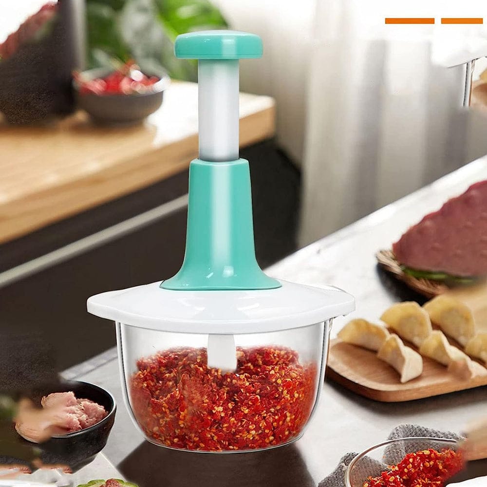 Manual Hand Push Chopper โ Easy Vegetable & Food Chopping Tool