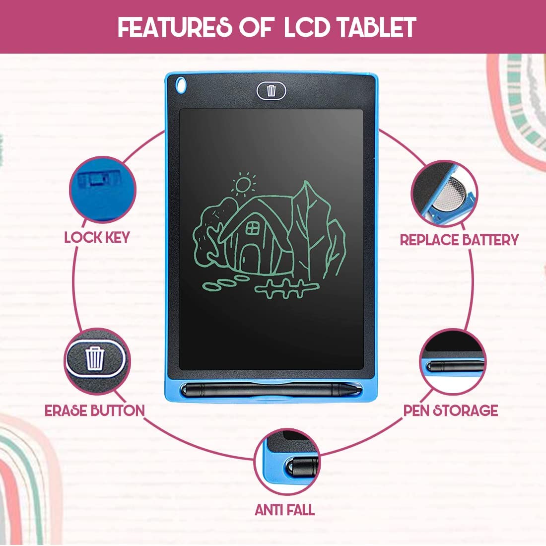 Hardbound LCD Writing Pad β Reusable Digital Writing & Drawing Tablet