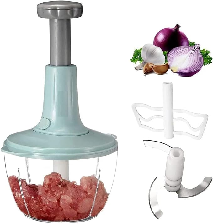 Manual Hand Push Chopper โ Easy Vegetable & Food Chopping Tool