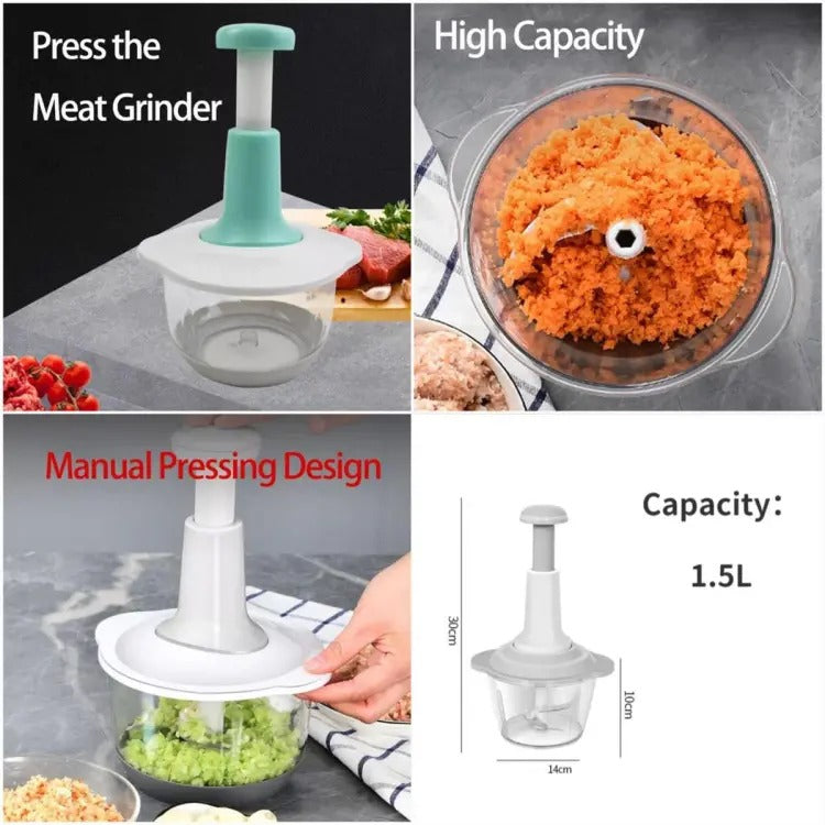 Manual Hand Push Chopper โ Easy Vegetable & Food Chopping Tool