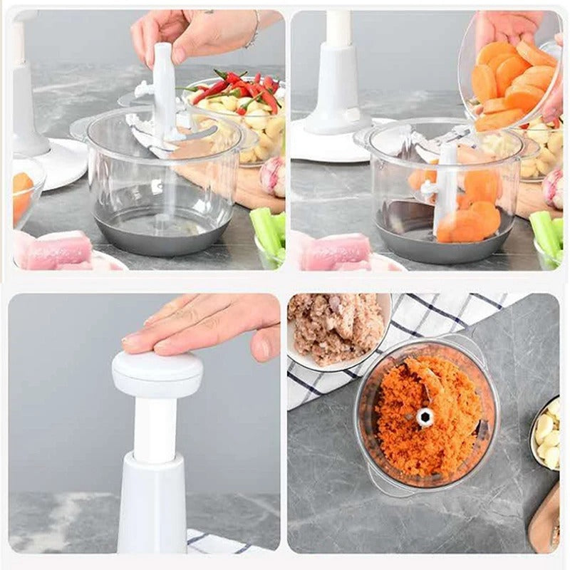 Manual Hand Push Chopper โ Easy Vegetable & Food Chopping Tool