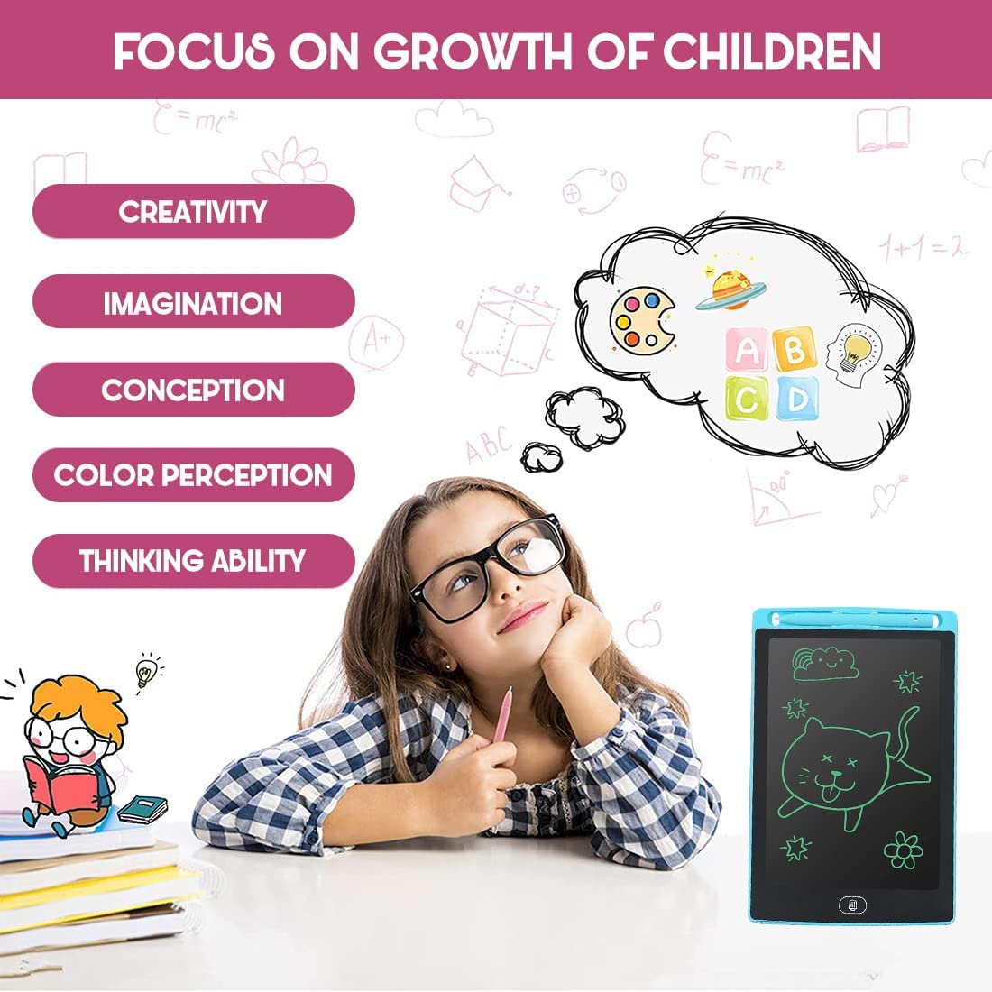 Hardbound LCD Writing Pad – Reusable Digital Writing & Drawing Tablet