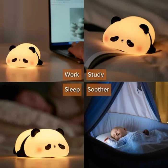 Cute Panda Night Light – Soft Silicone LED Lamp
