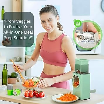 Vegetable Cutter Multifunctional Manual Rotary Cheese Grater Shredder – All-in-One Kitchen Tool
