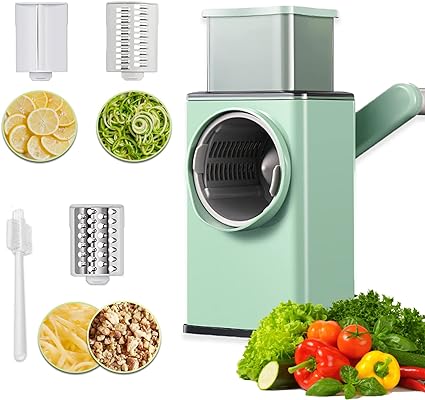 Vegetable Cutter Multifunctional Manual Rotary Cheese Grater Shredder – All-in-One Kitchen Tool