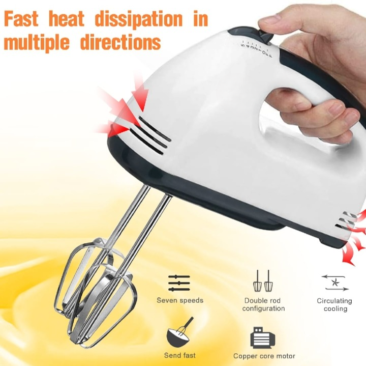 Electric Hand Mixer Beater Machine – Perfect for Cakes, Eggs & Baking
