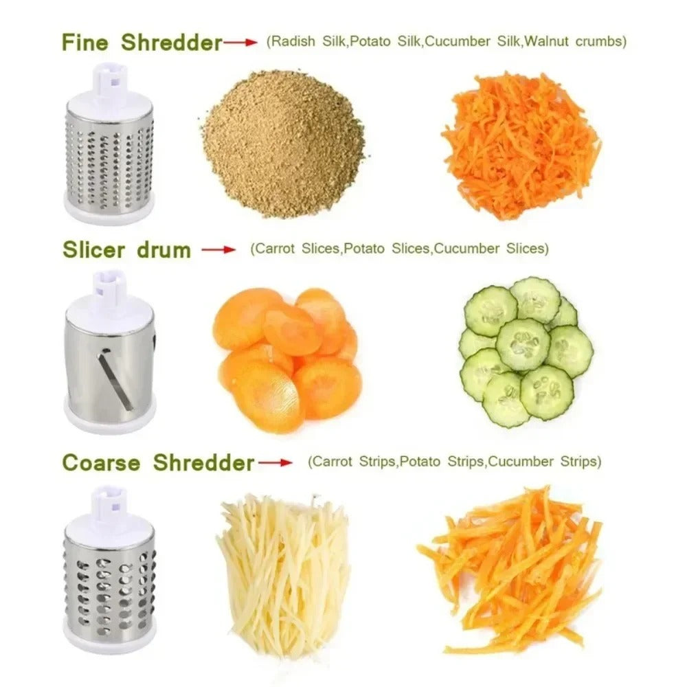 TableTop Drum Grater – Manual Rotary Cheese & Vegetable Grater
