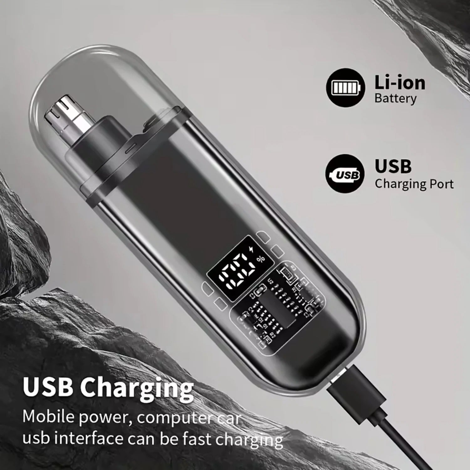 Rechargeable Nose Trimmer – Safe & Painless Facial Hair Groomer